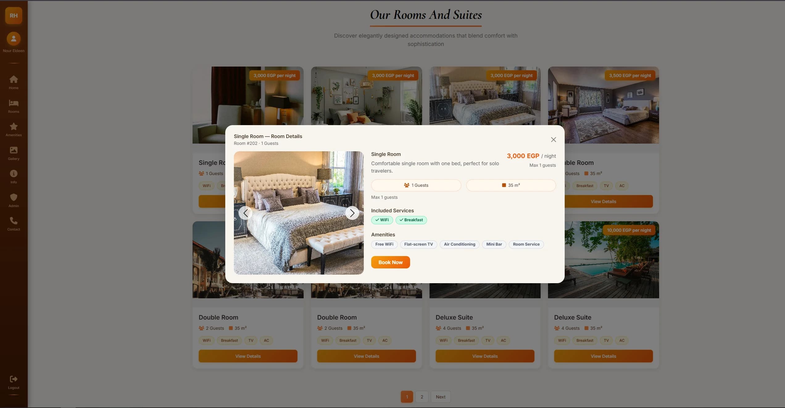 Bookify room details and gallery