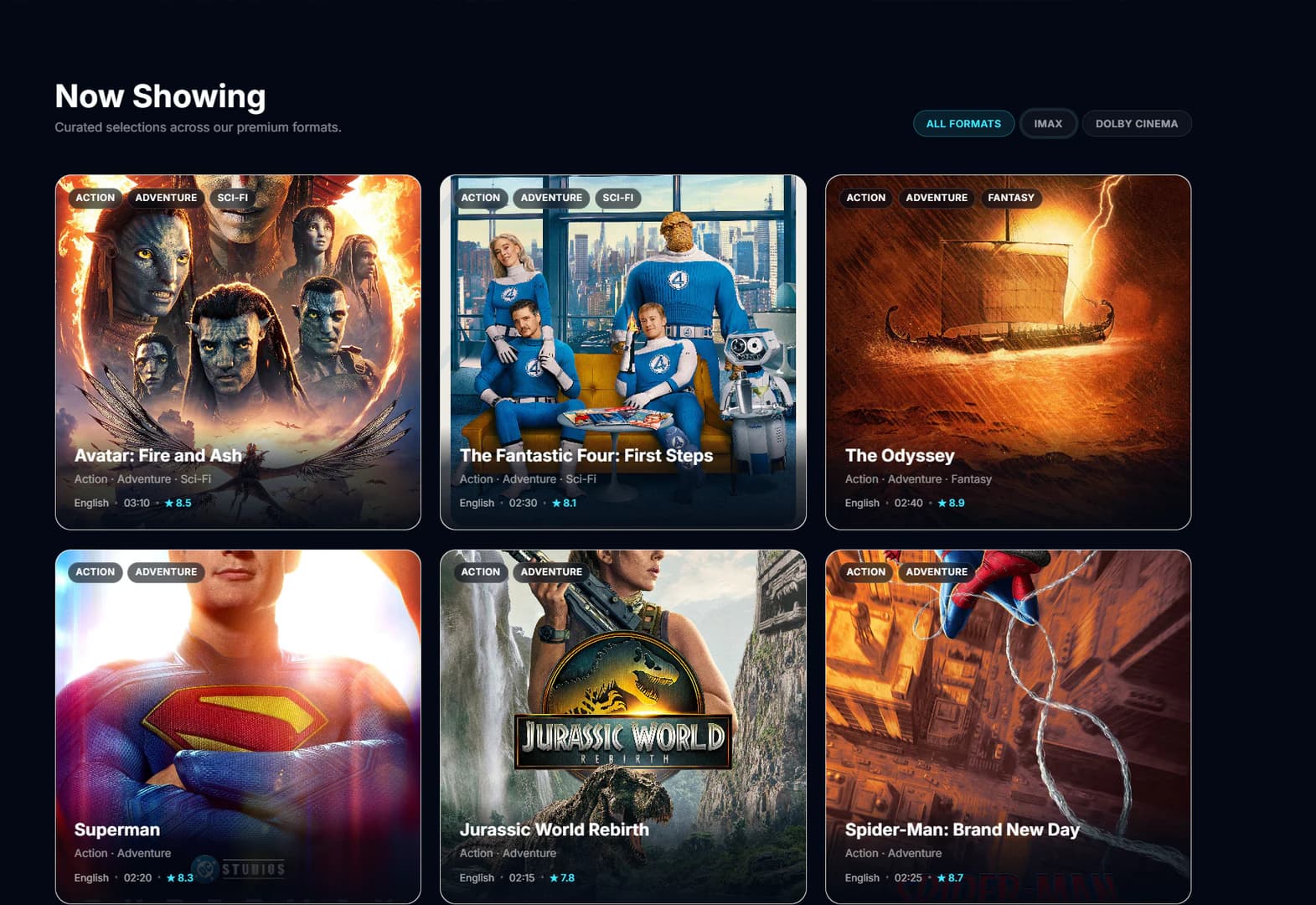 CinemaVerse movie catalog