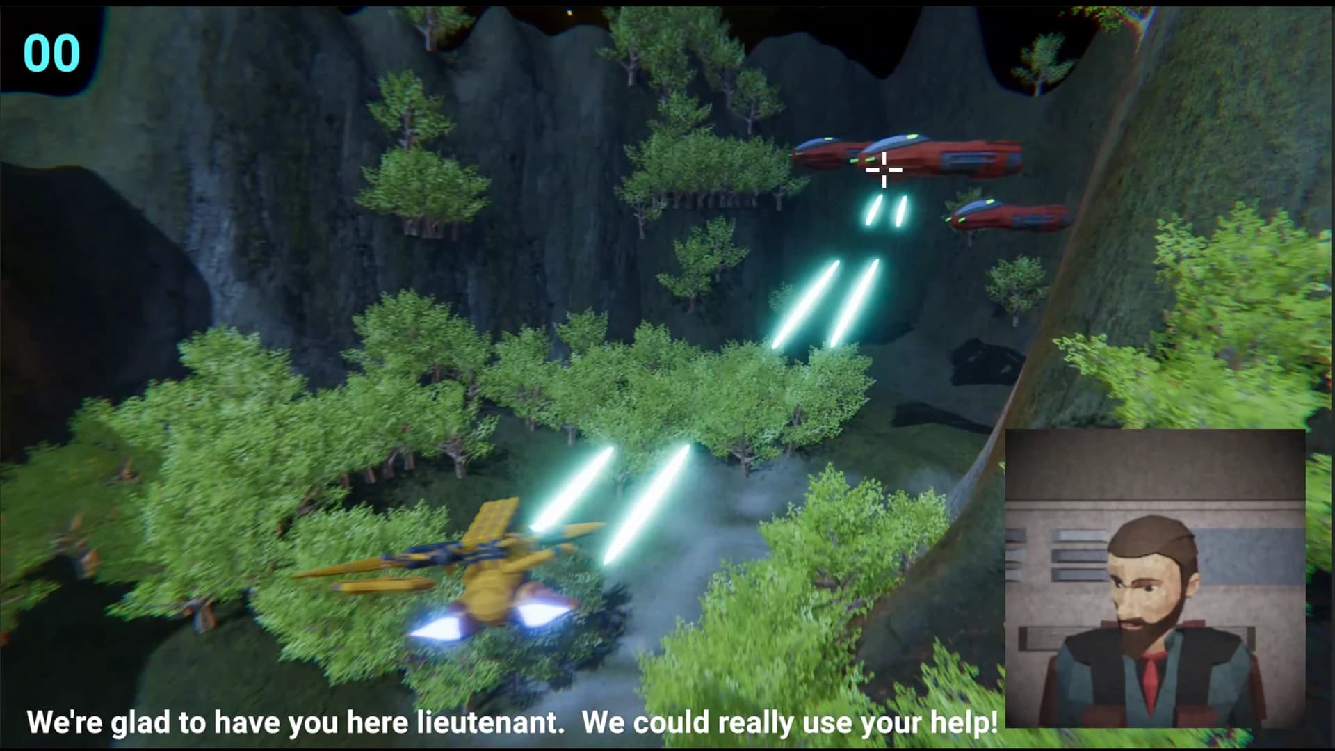 Galaxy Strike mission dialogue during an enemy attack