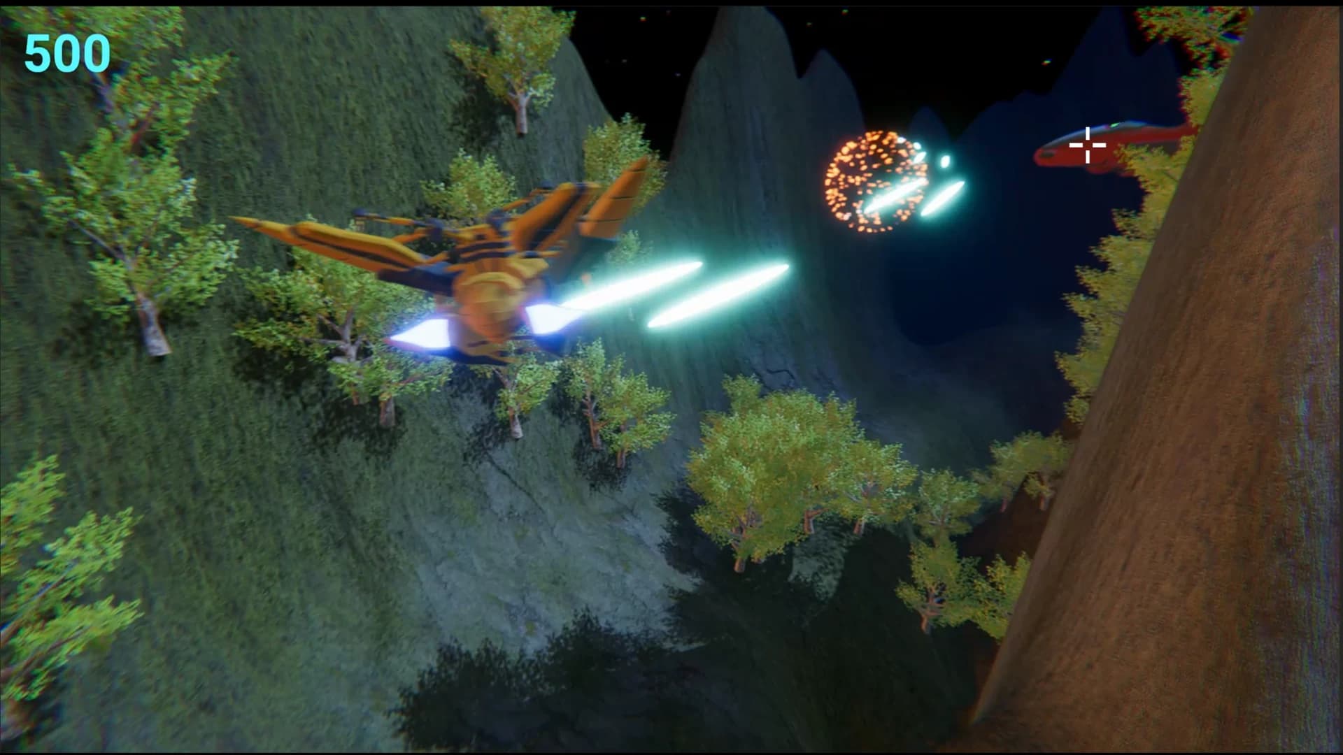 Galaxy Strike enemy destroyed by the player's laser fire