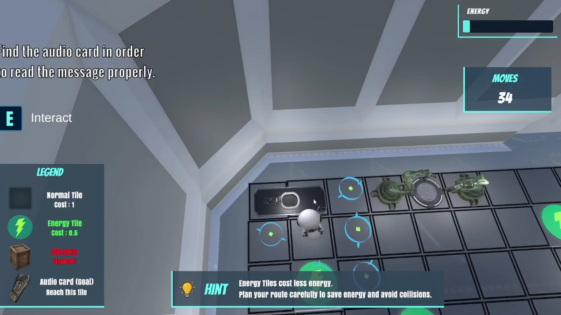 How To Train Your AI gameplay — Mini-Game 2: energy and path-efficiency trial