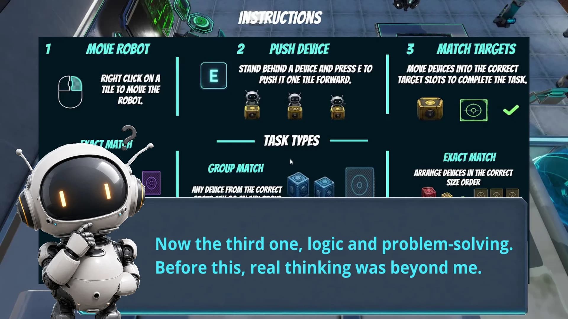 How To Train Your AI gameplay — Mini-Game 3: spatial push puzzle