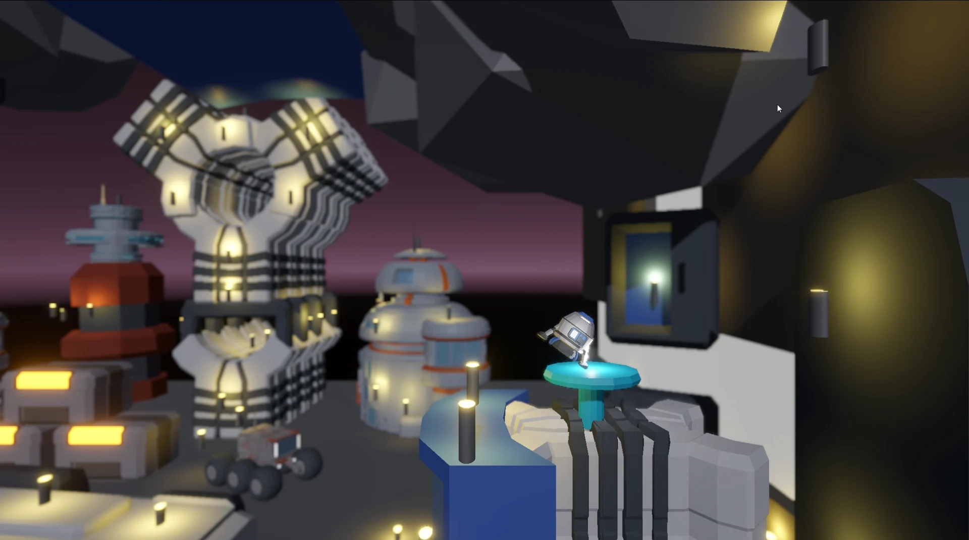 Rocket Boost spacecraft settling onto the destination pad