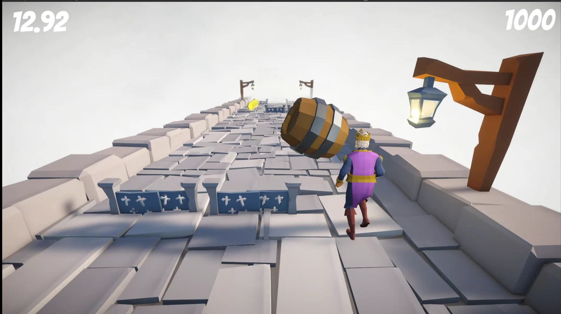 عقبة البرميل المتدحرج بين الحواجز في Royal Run