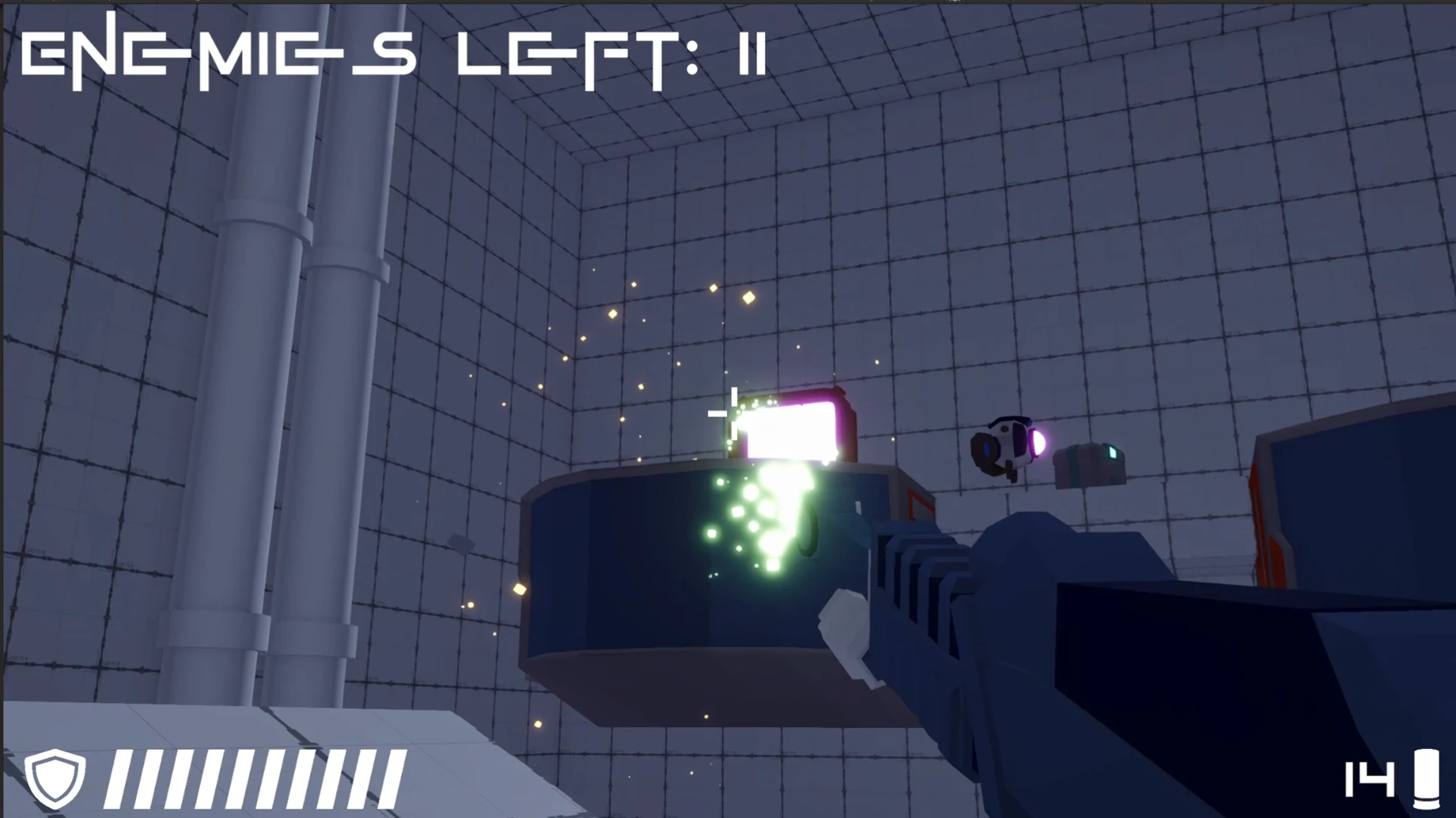 Sharp Shooter target hit with impact particles and updated counters