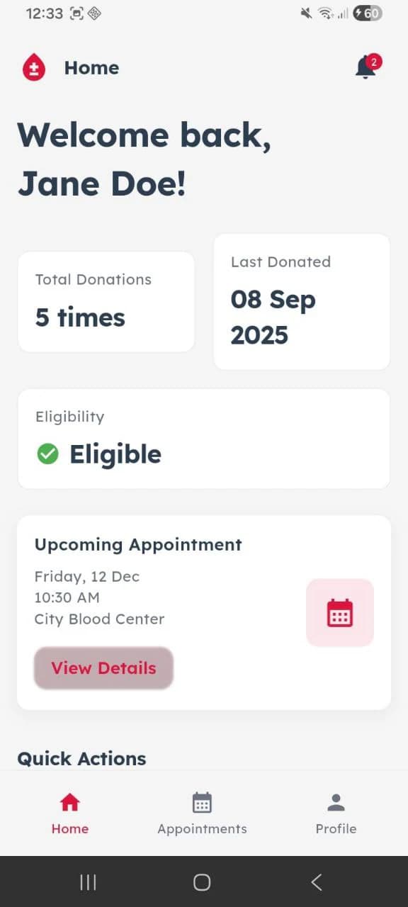 Blood Bank donor mobile home