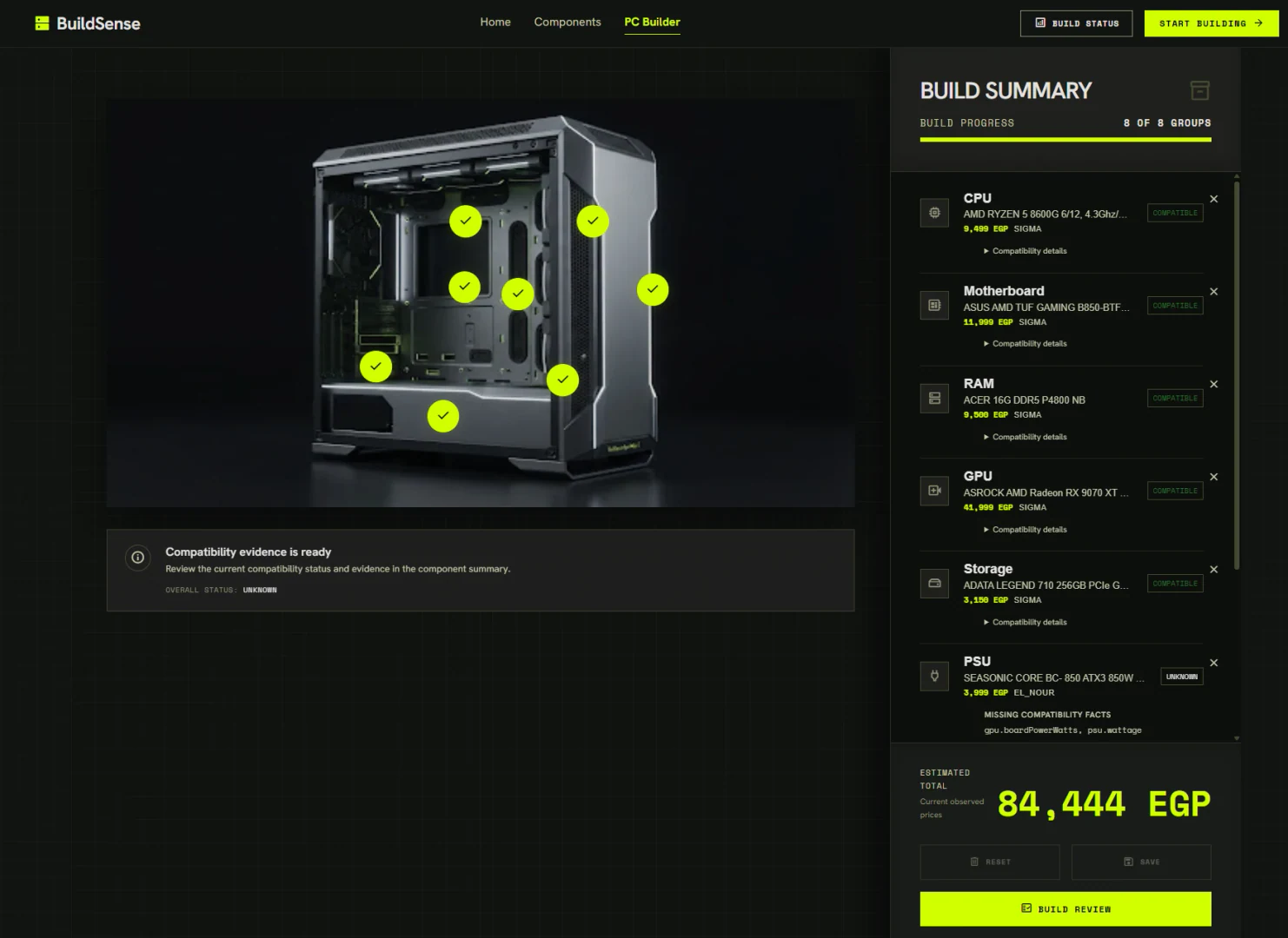 BuildSense compatibility quality review