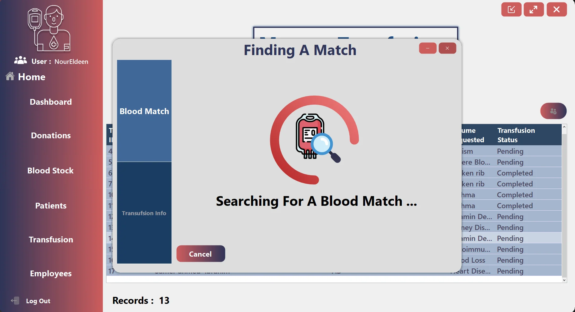 Blood Bank compatibility matching