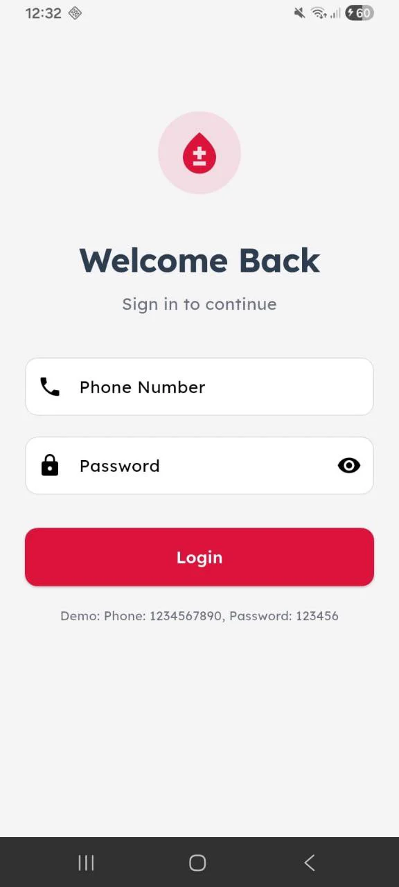 Blood Bank mobile login