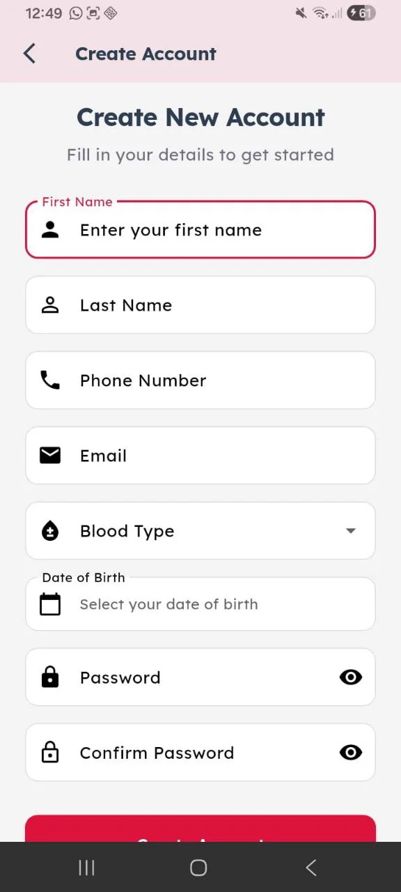 Blood Bank donor registration